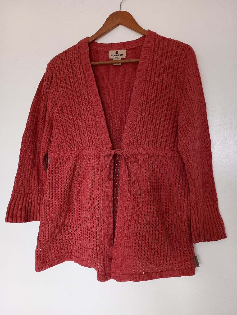 WOOLRICH Cardigan Size Medium Soft Ruby — Cute Bow